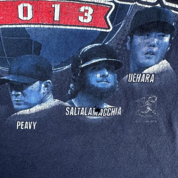 Boston Red Sox Shirt Mens XL Blue Red 2013 World Series Champions Majestic FLAW - Picture 4 of 13